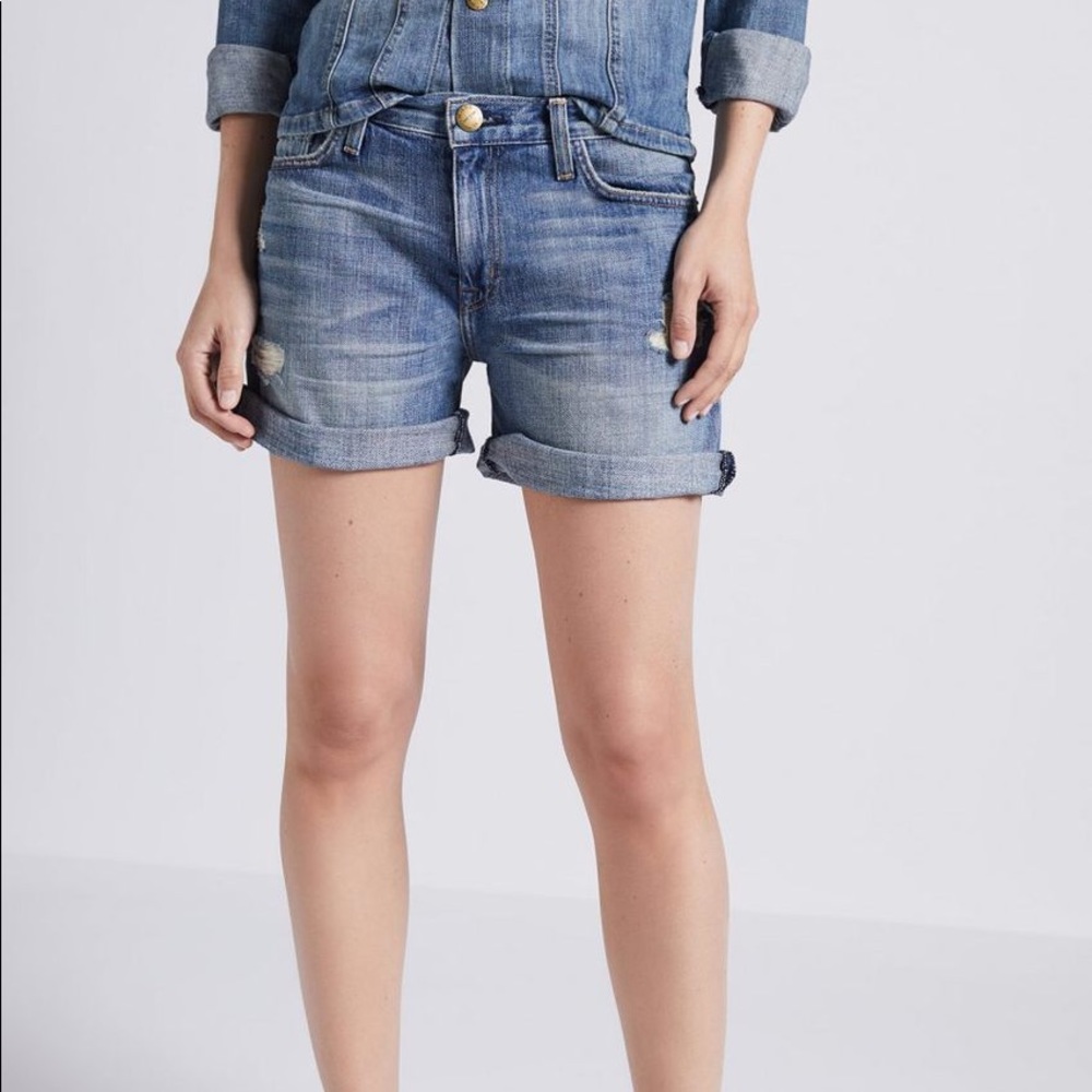 Current Elliott Rolled Boyfriend Denim Jean Shorts